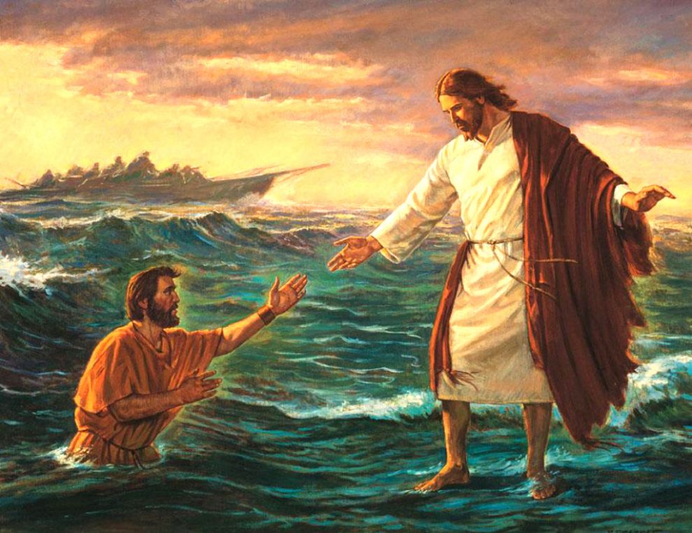 Afbeeldingsresultaat voor jezus loopt op het water