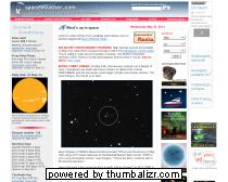 Nieuws en informatie over meteorieten regens, zonnewinden, auroras, en near-Earth asteroids